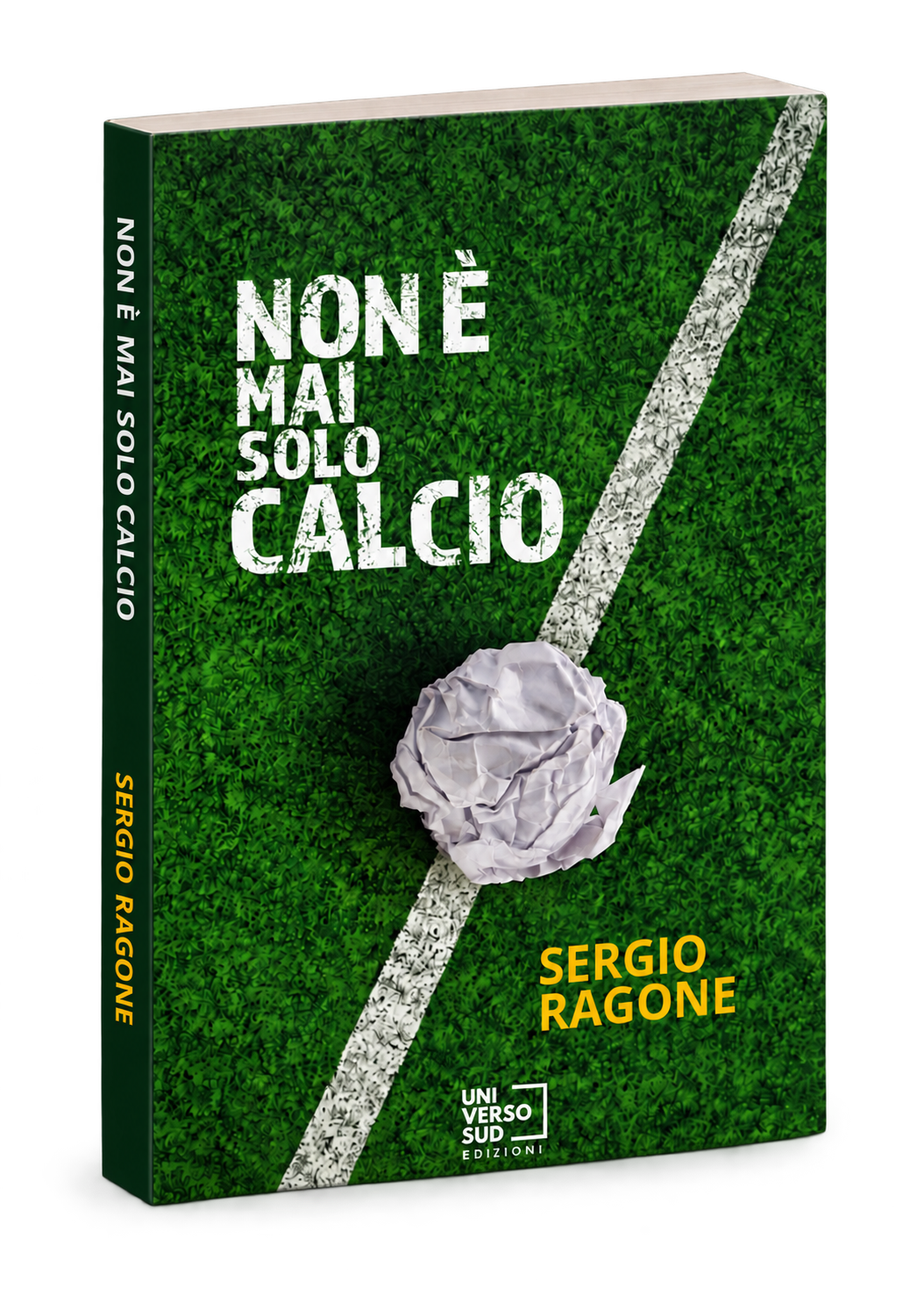 Mockup di libro verde con logo bianco